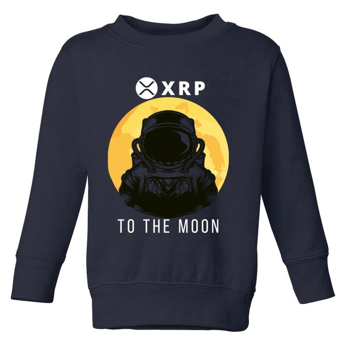 Funny XRP To The Moon Cryptocurrency Ripple Gift XRP Blockchain Crypto Trader Toddler Sweatshirt
