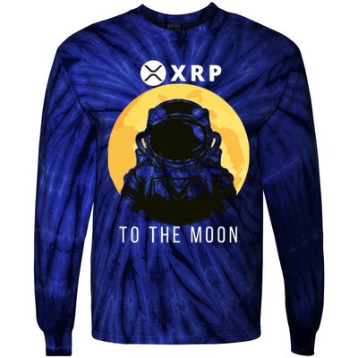 Funny XRP To The Moon Cryptocurrency Ripple Gift XRP Blockchain Crypto Trader Tie-Dye Long Sleeve Shirt