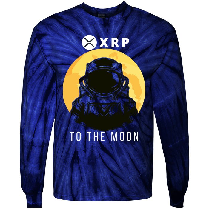 Funny XRP To The Moon Cryptocurrency Ripple Gift XRP Blockchain Crypto Trader Tie-Dye Long Sleeve Shirt