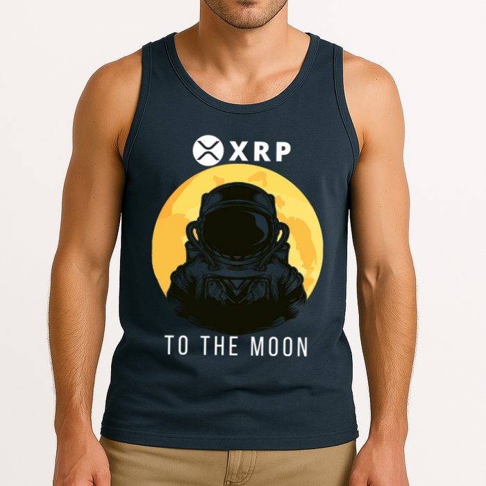 Funny XRP To The Moon Cryptocurrency Ripple Gift XRP Blockchain Crypto Trader Tank Top