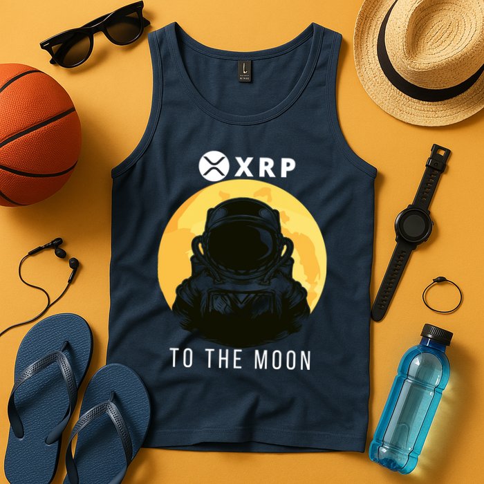 Funny XRP To The Moon Cryptocurrency Ripple Gift XRP Blockchain Crypto Trader Tank Top