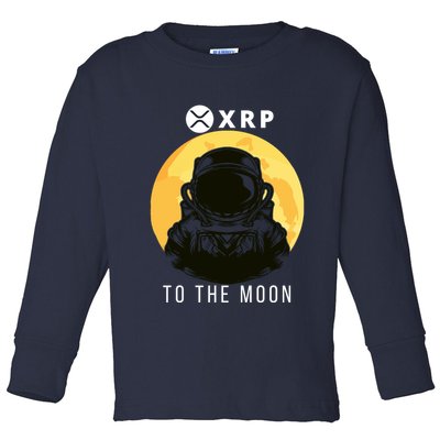 Funny XRP To The Moon Cryptocurrency Ripple Gift XRP Blockchain Crypto Trader Toddler Long Sleeve Shirt