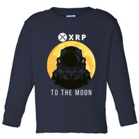 Funny XRP To The Moon Cryptocurrency Ripple Gift XRP Blockchain Crypto Trader Toddler Long Sleeve Shirt