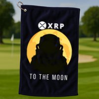 Funny XRP To The Moon Cryptocurrency Ripple Gift XRP Blockchain Crypto Trader Golf Towel
