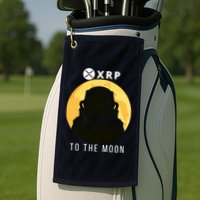 Funny XRP To The Moon Cryptocurrency Ripple Gift XRP Blockchain Crypto Trader Golf Towel