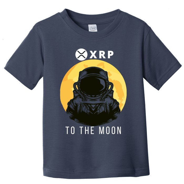 Funny XRP To The Moon Cryptocurrency Ripple Gift XRP Blockchain Crypto Trader Toddler T-Shirt