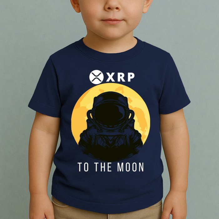 Funny XRP To The Moon Cryptocurrency Ripple Gift XRP Blockchain Crypto Trader Toddler T-Shirt