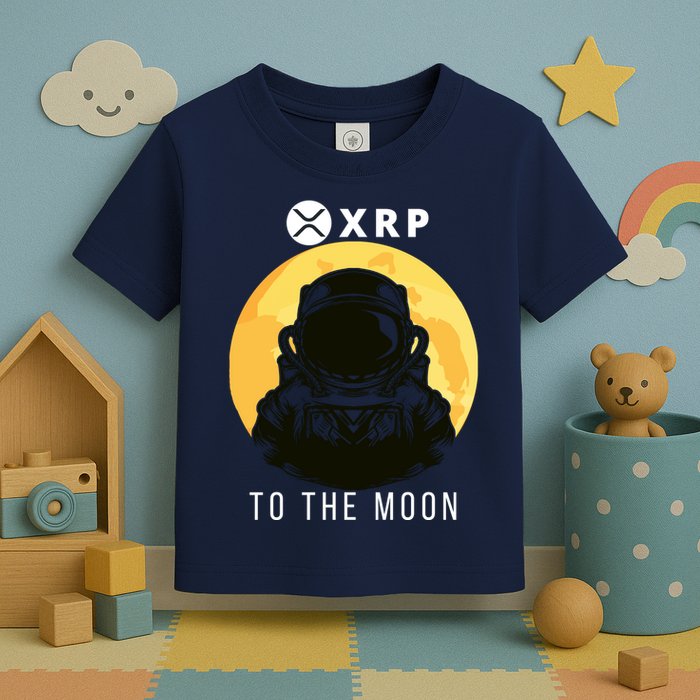 Funny XRP To The Moon Cryptocurrency Ripple Gift XRP Blockchain Crypto Trader Toddler T-Shirt