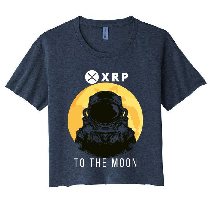 Funny XRP To The Moon Cryptocurrency Ripple Gift XRP Blockchain Crypto Trader Crop Top
