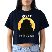 Funny XRP To The Moon Cryptocurrency Ripple Gift XRP Blockchain Crypto Trader Crop Top