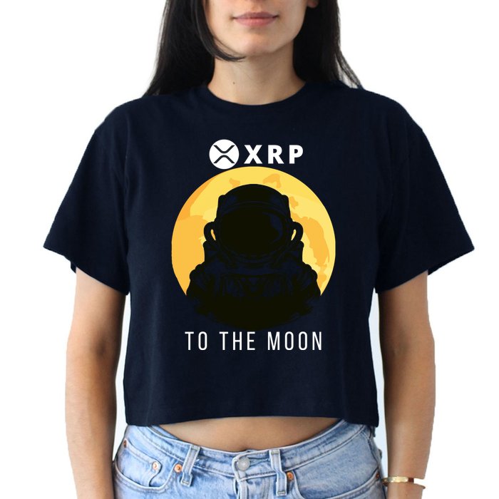 Funny XRP To The Moon Cryptocurrency Ripple Gift XRP Blockchain Crypto Trader Crop Top