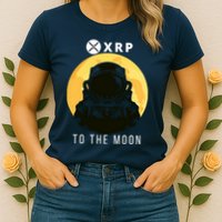 Funny XRP To The Moon Cryptocurrency Ripple Gift XRP Blockchain Crypto Trader Womens T-Shirt