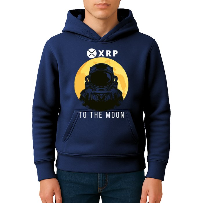 Funny XRP To The Moon Cryptocurrency Ripple Gift XRP Blockchain Crypto Trader Kids Hoodie