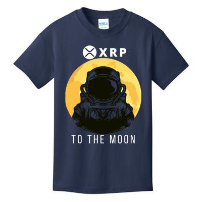 Funny XRP To The Moon Cryptocurrency Ripple Gift XRP Blockchain Crypto Trader Kids T-Shirt
