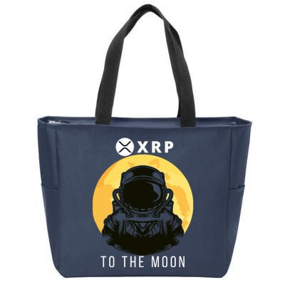Funny XRP To The Moon Cryptocurrency Ripple Gift XRP Blockchain Crypto Trader Zip Tote Bag