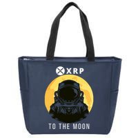 Funny XRP To The Moon Cryptocurrency Ripple Gift XRP Blockchain Crypto Trader Zip Tote Bag