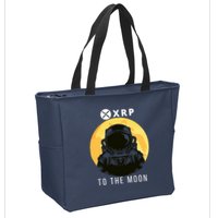 Funny XRP To The Moon Cryptocurrency Ripple Gift XRP Blockchain Crypto Trader Zip Tote Bag