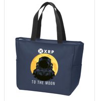 Funny XRP To The Moon Cryptocurrency Ripple Gift XRP Blockchain Crypto Trader Zip Tote Bag