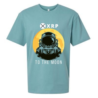 Funny XRP To The Moon Cryptocurrency Ripple Gift XRP Blockchain Crypto Trader Sueded Cloud Jersey T-Shirt