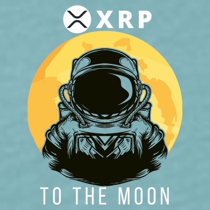 Funny XRP To The Moon Cryptocurrency Ripple Gift XRP Blockchain Crypto Trader Sueded Cloud Jersey T-Shirt
