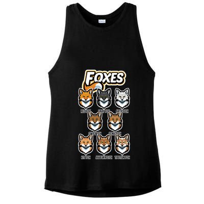 Foxes Of The World Fox Types Ladies PosiCharge Tri-Blend Wicking Tank