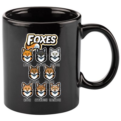Foxes Of The World Fox Types 11oz C Handle Ceramic Mug