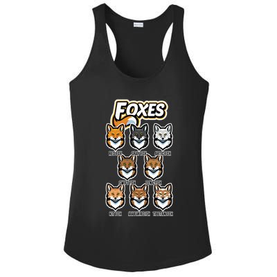 Foxes Of The World Fox Types Ladies PosiCharge Competitor Racerback Tank
