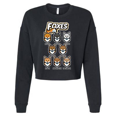 Foxes Of The World Fox Types Cropped Pullover Crew
