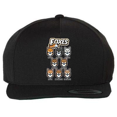 Foxes Of The World Fox Types Wool Snapback Cap