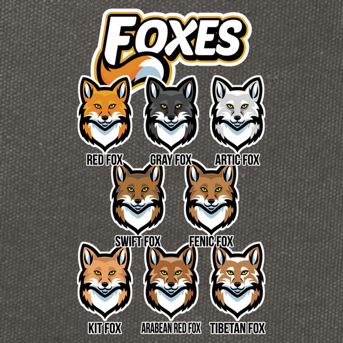 Foxes Of The World Fox Types Cotton Canvas Backpack