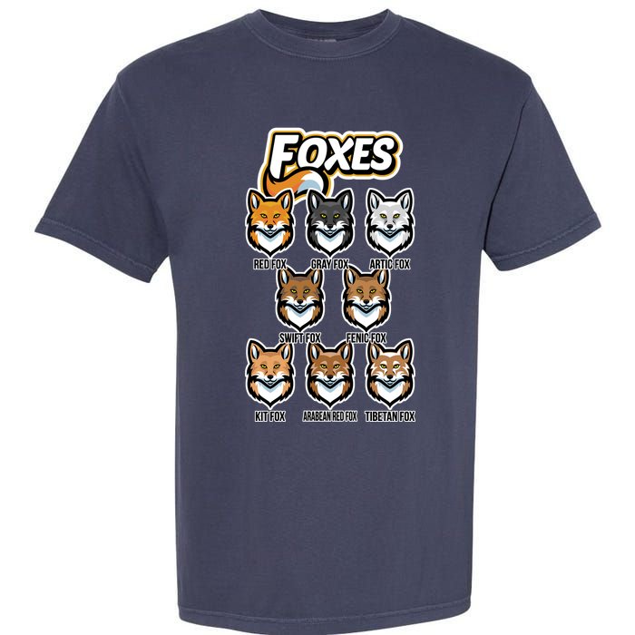 Foxes Of The World Fox Types Garment-Dyed Heavyweight T-Shirt