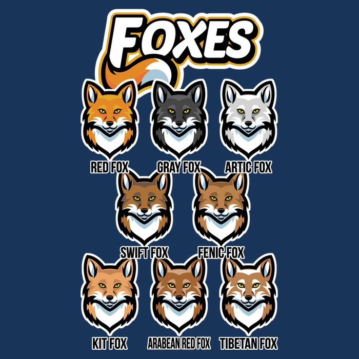 Foxes Of The World Fox Types Garment-Dyed Heavyweight T-Shirt