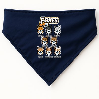 Foxes Of The World Fox Types USA-Made Doggie Bandana