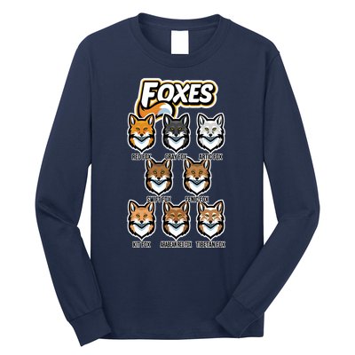 Foxes Of The World Fox Types Long Sleeve Shirt