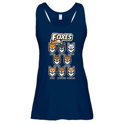 Foxes Of The World Fox Types Ladies Essential Flowy Tank