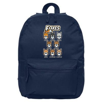Foxes Of The World Fox Types 16 in Basic Backpack