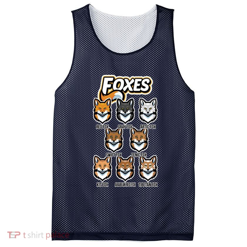 Foxes Of The World Fox Types Mesh Reversible Basketball Jersey Tank