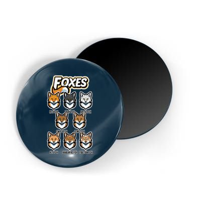 Foxes Of The World Fox Types Magnet