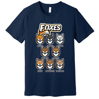 Foxes Of The World Fox Types Premium T-Shirt