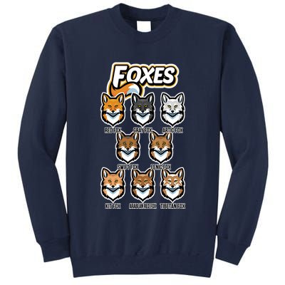 Foxes Of The World Fox Types Tall Sweatshirt