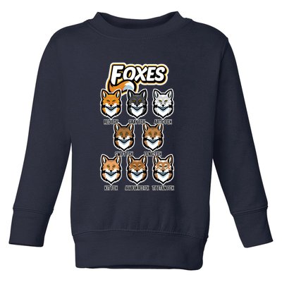 Foxes Of The World Fox Types Toddler Sweatshirt