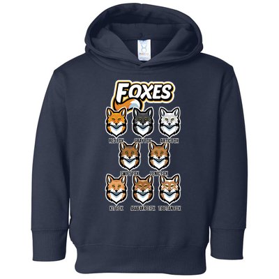 Foxes Of The World Fox Types Toddler Hoodie