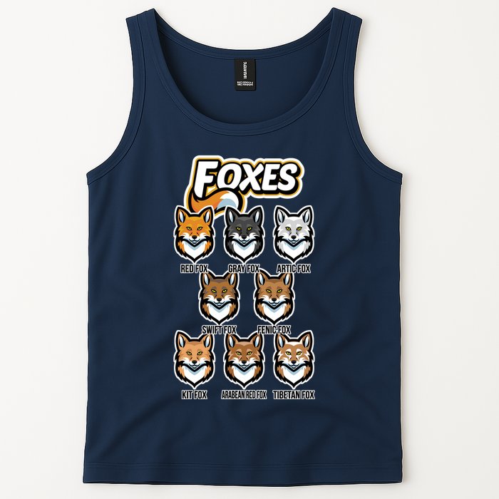 Foxes Of The World Fox Types Tank Top
