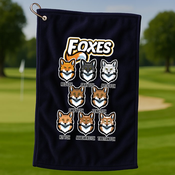 Foxes Of The World Fox Types Golf Towel