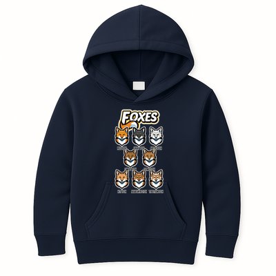 Foxes Of The World Fox Types Kids Hoodie