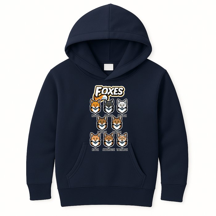Foxes Of The World Fox Types Kids Hoodie
