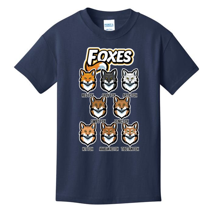 Foxes Of The World Fox Types Kids T-Shirt
