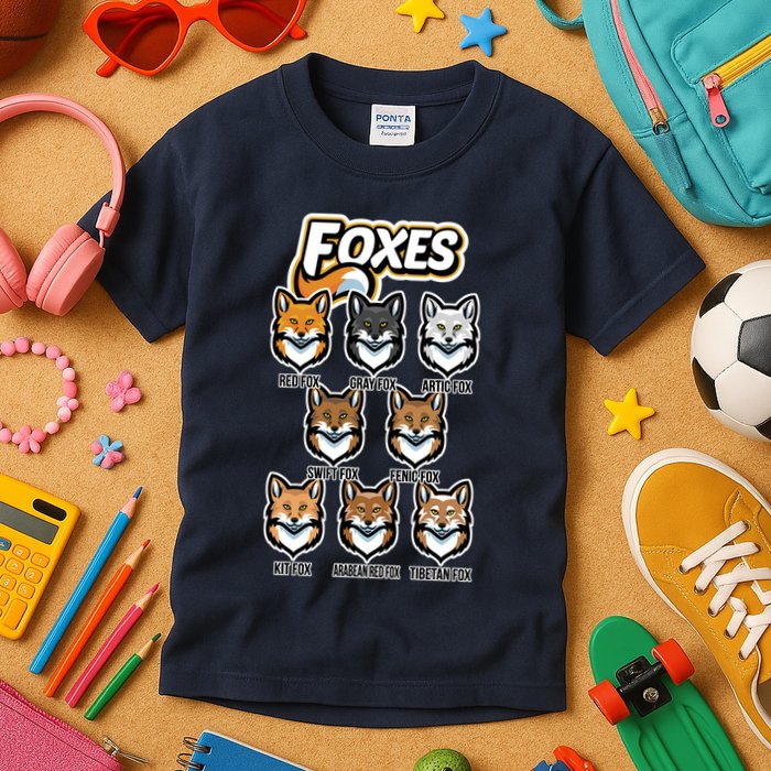 Foxes Of The World Fox Types Kids T-Shirt