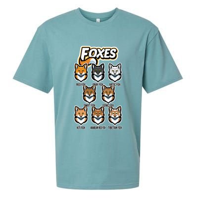 Foxes Of The World Fox Types Sueded Cloud Jersey T-Shirt