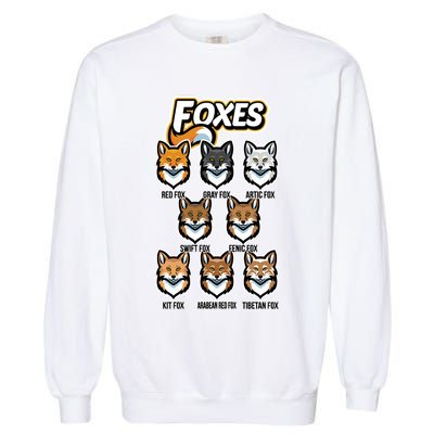 Foxes Of The World Fox Types Garment-Dyed Sweatshirt